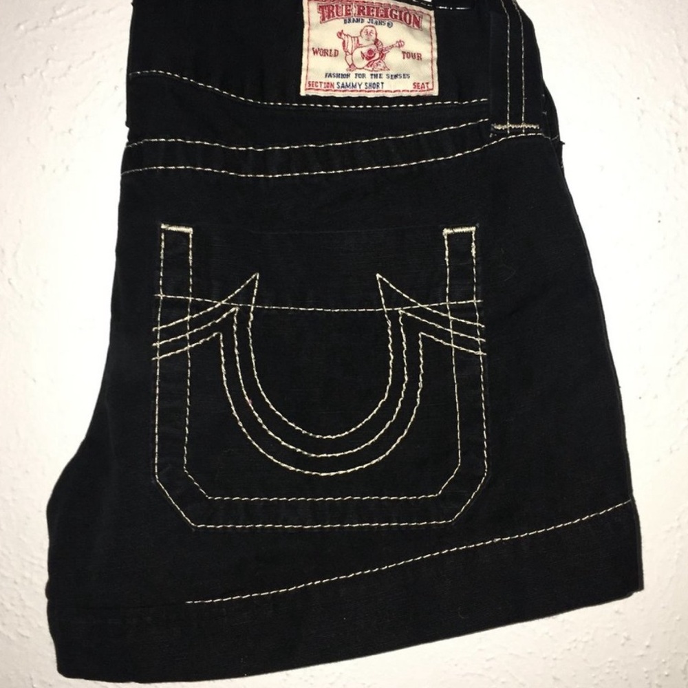 True Religion Black Shorts